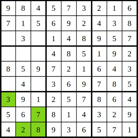 Sudoku Beispiel Leicht Schritt 10